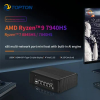 Super Deal AMD Ryzen 9 7940HS 7 7840HS Firewall Mini PC 4x i226-V 2.5G LAN USB4 2xM.2 NVMe 2xDDR5 AI Engine PVE ESXi Host Router
