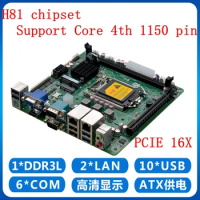 H81 LGA1150 industrial mainboard Core i3 i5 i7 mini itx motherboard 2*1000M LAN 6 COM VGA PCIE 16X Windows 7 8 10