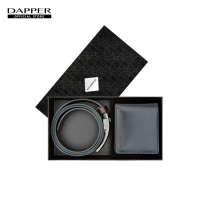 DAPPER กิ๊ฟเซ็ท กระเป๋าสตางค์และเข็มขัดหนัง Reversible Belt สีดำ (BBX/BK/1011BW3)