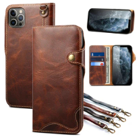 Real Leather for iPhone 14 Plus 13 Pro 5G Case Coque iPhone 15 Pro Max Case Retro Wallet Etui iPhone 11 12 Mini XR XS Flip Cover