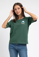 FOREST Forest X Pokemon Ladies Heavy Weight Cotton Boxy-Cut Round Neck T Shirt Women | Baju T shirt Perempuan - FP821008-41Green