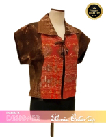 Outer Wanita Kinario Atasan Blazer Crop Designer Etnik Ulos Sumatera Utara kombinasi kain Nusantara 