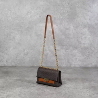 MICHAEL KORS Tas MICHAEL KORS MK CECE MONOGRAM BROWN GHW CHAIN FLAP SHOULDER BAG 100% ORIGINAL