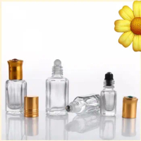 10X Octagon Roller Glass Roller Bottle 3ML 5ML 9ML 12ML With Stainless Steel Refillable Essential Oil Fragrance Bottle Container