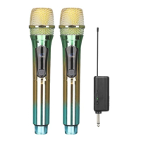 Wireless Microphone, Handheld Dynamic Microphone Wireless Mic System Set With Rechargeable Receiver