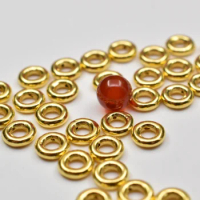 24k pure gold 999 beads pure gold spacer for bracelets gold parting slip real gold charms 6mm about 0.08g/pc