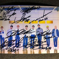 hand signed SJ Super Junior autographed group photo TIME SLIP 5*7 19P3