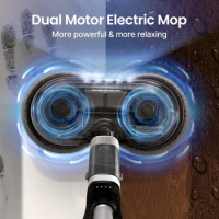 Cordless Electric Mop, Dual-Motor Electric Spin Mop with Detachable Water Tank &amp; LED Headlight, Electric Floor Mop for Tile