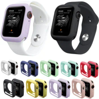 9 Colors Watch Case for iWatch Series 5 4 Cover Fall Resistance Soft TPU Silicone Case for Apple Watch 44mm 40mm Cover