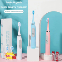 แปรงสีฟันไฟฟ้า T200/T100 ชาร์จด้วย USB แปรงสีฟันไฟฟ้าโซนิค สีขาว/ฟ้า/ชมพู ของขวัญฟรี
