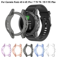 TPU Soft Silicone Case For Garmin Fenix 6S 6 6X Pro 7 7S 7X 5S 5 5X Plus Protector Frame Cover Band Shell Watch Accessories