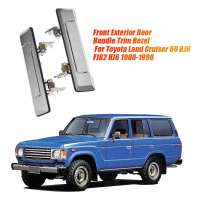 Trim Bezel Pemegang Pintu Luar Depan, 1 Pasang, untuk Toyota Land Cruiser 60 BJ6 FJ62 HJ6, Tahun 198