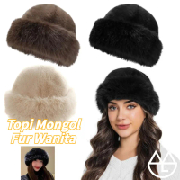 Topi Mongol Fur Wanita Korean Fashion Musim Gugur Dingin Pakaian Outfit