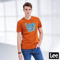 【Lee 官方旗艦】男裝 短袖T恤 / Jeans 大LOGO 木星橘 標準版型(LL210142AMR)