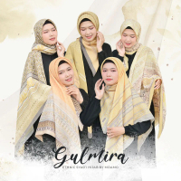 Moamoscarf Hijab Jumbo Gulmira Series Motif Segi Empat Voal Premium Kuning Cantik Nyaman Syar'i Squa