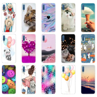 soft silicone Case For Samsung Galaxy A5 A8 2018 Phone Cover Colorful Printing Back Cover For Samsung A7 2018 A750F 6.0 Inch 5