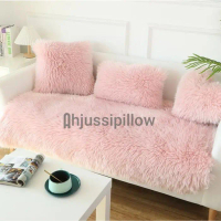Alas Sofa Bulu Rasfur Import Tebal Rapat 100x200cm /Cover Sofa /Cushion Sofa - marun