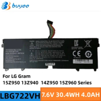 Genuine LBG722VH Laptop Battery For LG Gram 15Z950 13Z940 13ZD940-GX58K 14Z950 15Z960 Series Notebook 7.6V 30.4WH 4.0AH LBP7221E