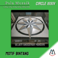 GRANIT POLA MOZAIK SET 180X180 TEKSTUR KASAR - MOTIF BINTANG - CIRCLE XXXIV