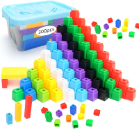 300 Block Math Connection Cube With storage Childrens Counting Blocks For Mathematics STEM Con
