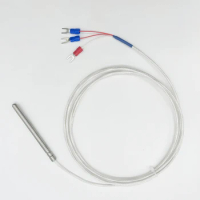 PT100 Sensor RTD Class B 6mm * 80mm Temperature Probe 3 Wire 2 Meters High Temp Shielded FEP Cable