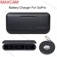MAXCAM Battery Charger 3 Way Charging Case Rechargeable Battery Storage Box For GoPro Hero 9 10 Action Sports Camera Accessories