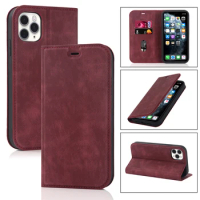 For iPhone 11Pro Max PU Leather Magnet Flip Case For iPhone 11 Pro Max Card Slot Wallet Magnetic Phone Cover Hull