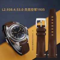 For Longines Classic Reproduction Series L2.838.4 Diver L3.774 Vintage Bracelet Cowhide Watchband Men's Strap Black Brown 22mm