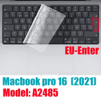 Ultra Thin Clear TPU Keyboard Cover for New MacBook Pro 14 inch 2021 M1 A2442/ MacBook Pro 16 inch 2021 M1 Max A2485