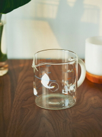 咖啡量杯帶刻度有手柄耐高溫高硼硅玻璃家用食品級500ml水杯