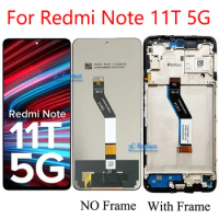 Black 6.6 " For Xiaomi Redmi Note 11T 5G 21091116AI LCD Screen Display Touch Panel Digitizer Assembly Replace / Frame