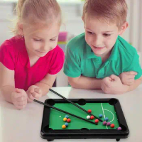 Billiard Table Children Toys Household Indoor Billiards Game Portable Tabletop Pool Set Family Board Games Miniature Pool Arcade