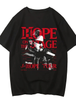 This New Jhope 'Hope on The Stage' Tour T-Shirt, Weighing 6.35 oz, Is an Ideal Choice for Summer. It