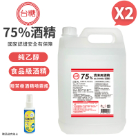 【台糖】75%清潔用酒精 2桶組(4000ml/桶)