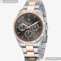 【MASERATI 瑪莎拉蒂】MASERATI手錶型號R8853100020(古銅色錶面玫瑰金錶殼金銀相間精鋼錶帶款)