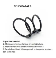 D158 Cockring cincin multifungsi 3 lubang premium cincin gelang karet silikon silicon silica lembut 