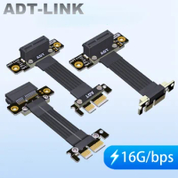 GPU/WK Dual 90° Right-angled PCI-E 4.0 3.0 x1 to x1 Riser Cable R11SL-TL 4.0 16G/bps High Speed PCI Express 1x Extension Adapter