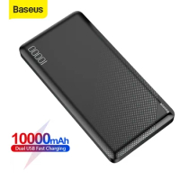 Baseus 10000mAh Power Bank Dual USB Fast Charging External Battery Charger Powerbank Portable Charger For iPhone Samsung Huawei