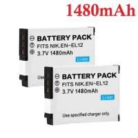ENEL12 EN EL12 Battery 1480mAh for Nikon CoolPix S610 S610c S620 S630 S710 P300 P310 P330 S6200 S9400 S9500 EN-EL12 Battery