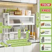 SKY - Penyimpanan Dapur Rak / Pengering Piring Rak / Rak Piring Wastafel Stainless Steel Rak / Cuci 