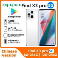 OPPO Find X3 Pro 5g SmartPhone Snapdragon 888 12GB 256GB 6.7inch AMOLED 120Hz Screen 65W Super VOOC2 Google Play used phone