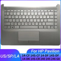 New US/Spanish/Latin laptop keyboard for HP Pavilion 14-CF 14S-CF 14-DF 14S-DF 14-DK 14S-CR 240 G8 245 G8 246 G8 palmrest upper