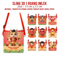 Sling 3D Tas Selempang Imlek Lucu Souvenir Lebaran Natal Imlek 601 Kuda Emas Angpao