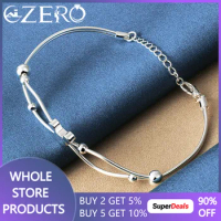 ALIZERO 925 Sterling Silver Cuff Opening Bangle Bracelet For Women Man Wedding Engagement Fashion Party Jewelry Accessories