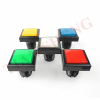 Free Shipping 5PCS/Lot Factory Price 44mm Square Push Button Arcade 12V LED Momentary Push Buttons Illuminated Push Button