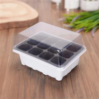 12 Cells Plant Seeds Germination Tray Nursery Pots Succulent Planter Flower Pot with Lids Hydroponic Grow Box Seedling Tray