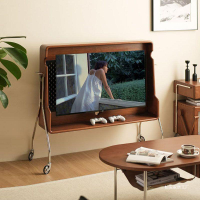 北歐中古電視機支架可移動實木小戶型臥室電視柜簡約客廳電視架