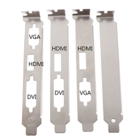 New HDMI DVI DP VGA Baffle Port Low /High Profile Bracket Adapter For Half Height Full-Height Graphic Video Card Set 1pcs