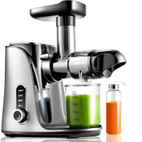 Juicer Machines,AMZCHEF Slow Masticating Juicer, Juicer with Two Speed Modes, Travel bottles(500ML),LED display, Easy to Clean