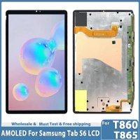 10.5" AMOLED For Samsung Tab S6 SM-T860 SM-T865 T867 SM-T865N T867V T867U T867R4 LCD Display Touch Screen With Fingerprint